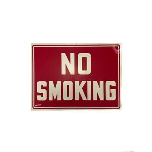 Vintage Wall Decor - Plastic Novelty Sign - No Smoking - Nassco - Red and White